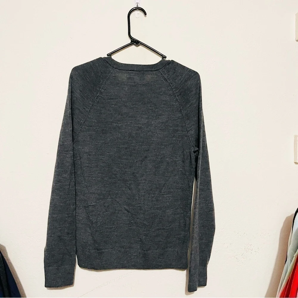 Banana Republic Crewneck Merino Wool Sweater Small Dark Gray Lightweight